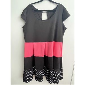 Plus Size Pink & Polka Dot Dress
